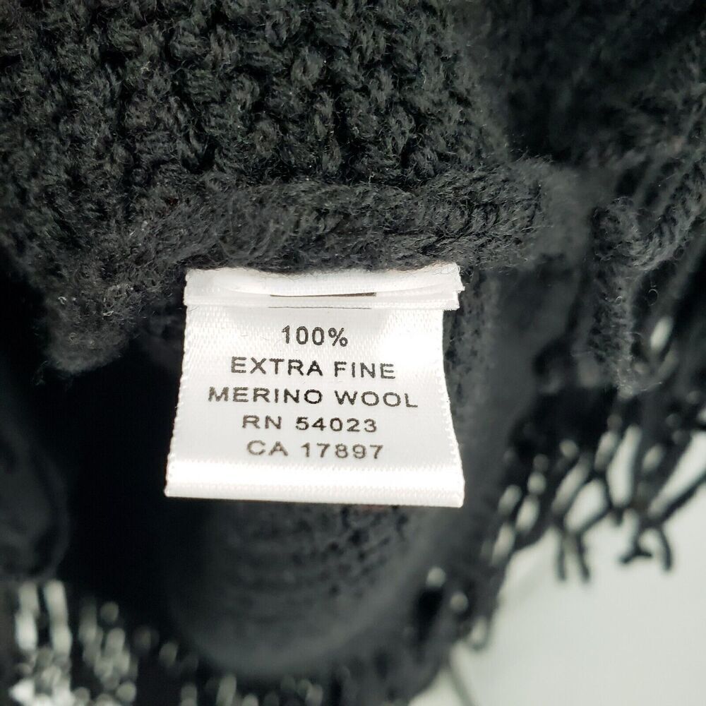Banana Republic Black Turtleneck Sweater Shawl Womens Medium Large Wool Ribbed - Picture 5 of 10